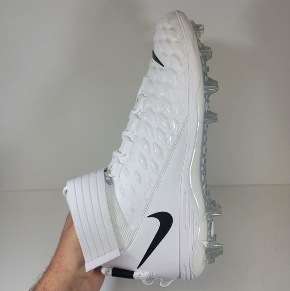 Nike Force Men's 13 Savage Pro 2 Sample White Black Football Cleats Lineman New - Picture 6 of 10